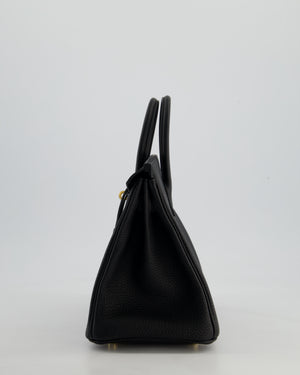 *HOLY GRAIL* Hermès Birkin 25 Retourne Bag in Noir Togo Leather with Gold Hardware