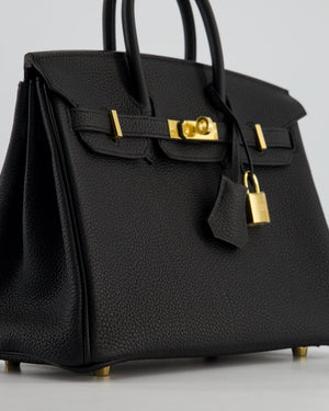 *HOLY GRAIL* Hermès Birkin 25 Retourne Bag in Noir Togo Leather with Gold Hardware