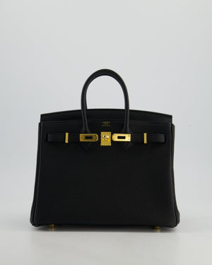 *HOLY GRAIL* Hermès Birkin 25 Retourne Bag in Noir Togo Leather with Gold Hardware