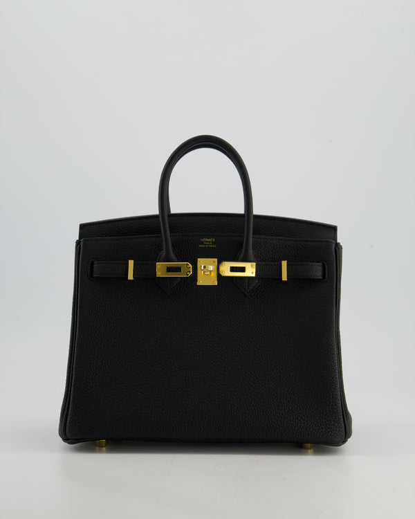 *HOLY GRAIL* Hermès Birkin 25 Retourne Bag in Noir Togo Leather with Gold Hardware