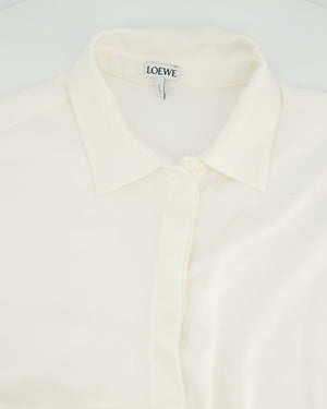 Loewe White Silk Shirt with Gold Cufflink Details Size FR 36 (UK 8)