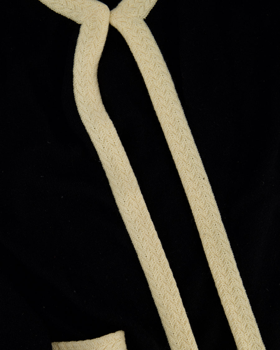Chanel Black & Cream Long Sleeve Longline Cardigan Size FR 38 (UK 10)