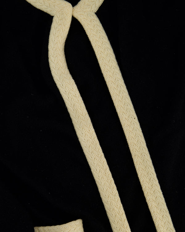 Chanel Black & Cream Long Sleeve Longline Cardigan Size FR 38 (UK 10)
