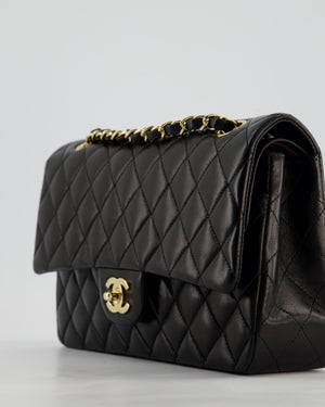 *STUNNING VINTAGE* Chanel Vintage Black Medium Classic Double Flap Bag in Lambskin Leather with 24k Gold Hardware