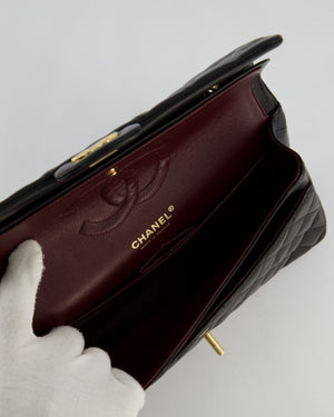 *STUNNING VINTAGE* Chanel Vintage Black Medium Classic Double Flap Bag in Lambskin Leather with 24k Gold Hardware