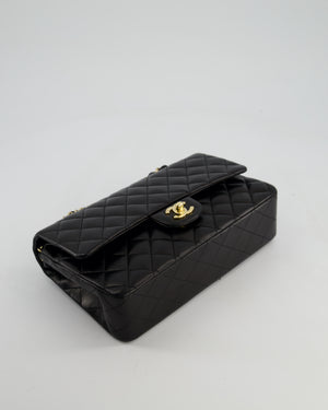 *STUNNING VINTAGE* Chanel Vintage Black Medium Classic Double Flap Bag in Lambskin Leather with 24k Gold Hardware