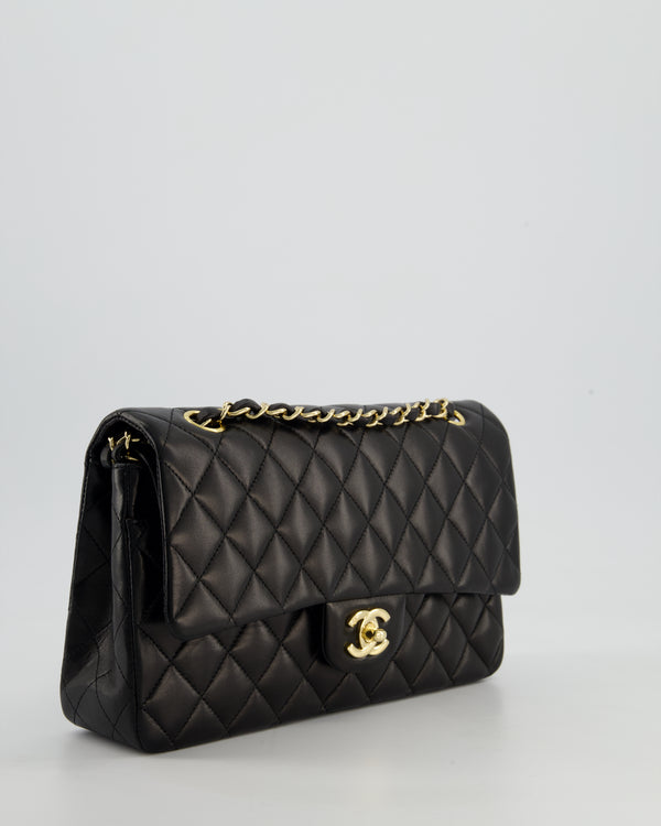 *STUNNING VINTAGE* Chanel Vintage Black Medium Classic Double Flap Bag in Lambskin Leather with 24k Gold Hardware