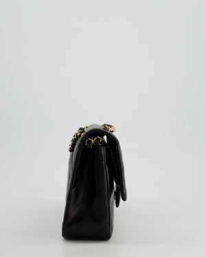 *STUNNING VINTAGE* Chanel Vintage Black Medium Classic Double Flap Bag in Lambskin Leather with 24k Gold Hardware