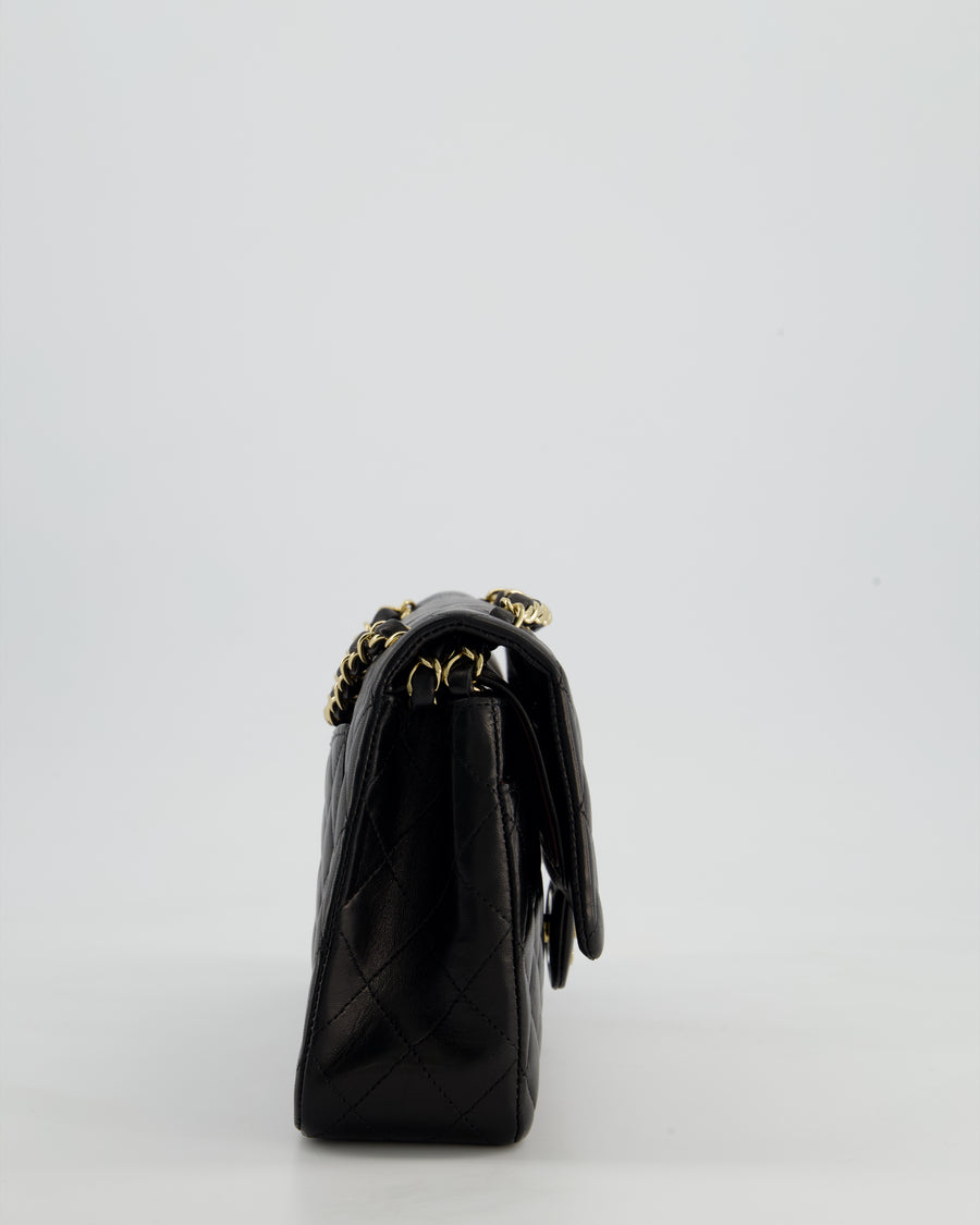 *STUNNING VINTAGE* Chanel Vintage Black Medium Classic Double Flap Bag in Lambskin Leather with 24k Gold Hardware