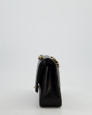 *STUNNING VINTAGE* Chanel Vintage Black Medium Classic Double Flap Bag in Lambskin Leather with 24k Gold Hardware
