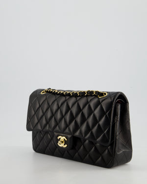 *STUNNING VINTAGE* Chanel Vintage Black Medium Classic Double Flap Bag in Lambskin Leather with 24k Gold Hardware