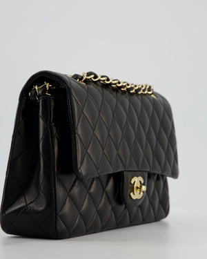 *STUNNING VINTAGE* Chanel Vintage Black Medium Classic Double Flap Bag in Lambskin Leather with 24k Gold Hardware