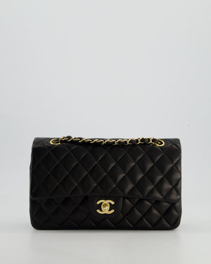 *STUNNING VINTAGE* Chanel Vintage Black Medium Classic Double Flap Bag in Lambskin Leather with 24k Gold Hardware