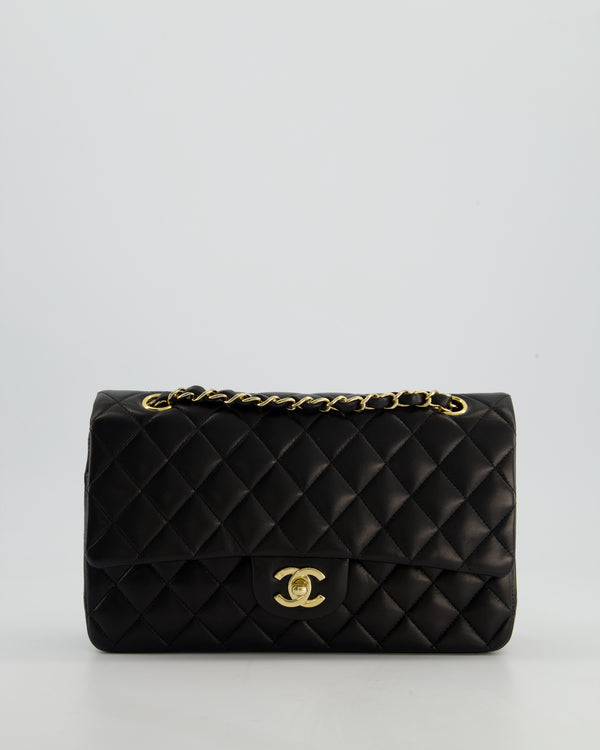 *STUNNING VINTAGE* Chanel Vintage Black Medium Classic Double Flap Bag in Lambskin Leather with 24k Gold Hardware