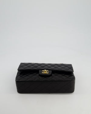 *STUNNING VINTAGE* Chanel Vintage Black Medium Classic Double Flap Bag in Lambskin Leather with 24k Gold Hardware