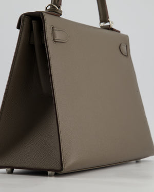 Hermès HSS Kelly 28 Sellier Bag in Gris Etain Espom Leather with Palladium Hardware