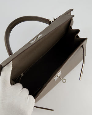 Hermès HSS Kelly 28 Sellier Bag in Gris Etain Espom Leather with Palladium Hardware