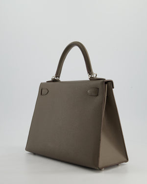 Hermès HSS Kelly 28 Sellier Bag in Gris Etain Espom Leather with Palladium Hardware