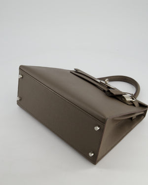 Hermès HSS Kelly 28 Sellier Bag in Gris Etain Espom Leather with Palladium Hardware