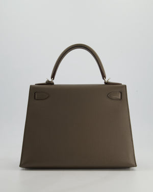 Hermès HSS Kelly 28 Sellier Bag in Gris Etain Espom Leather with Palladium Hardware