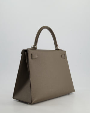 Hermès HSS Kelly 28 Sellier Bag in Gris Etain Espom Leather with Palladium Hardware