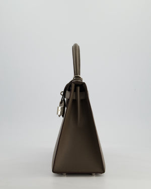 Hermès HSS Kelly 28 Sellier Bag in Gris Etain Espom Leather with Palladium Hardware