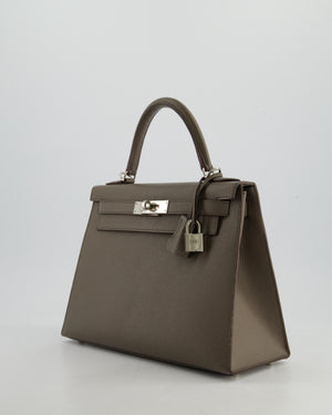 Hermès HSS Kelly 28 Sellier Bag in Gris Etain Espom Leather with Palladium Hardware