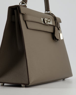 Hermès HSS Kelly 28 Sellier Bag in Gris Etain Espom Leather with Palladium Hardware