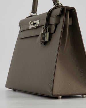 Hermès HSS Kelly 28 Sellier Bag in Gris Etain Espom Leather with Palladium Hardware