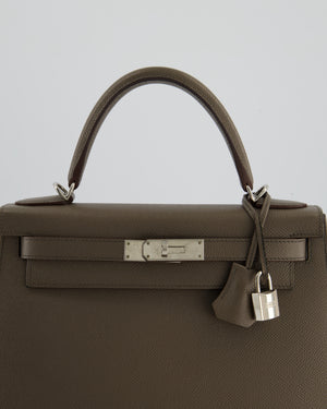 Hermès HSS Kelly 28 Sellier Bag in Gris Etain Espom Leather with Palladium Hardware