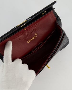 Chanel Vintage Black Small Classic Double Flap Bag in Lambskin Leather with 24k Gold Hardware