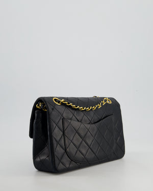 Chanel Vintage Black Small Classic Double Flap Bag in Lambskin Leather with 24k Gold Hardware
