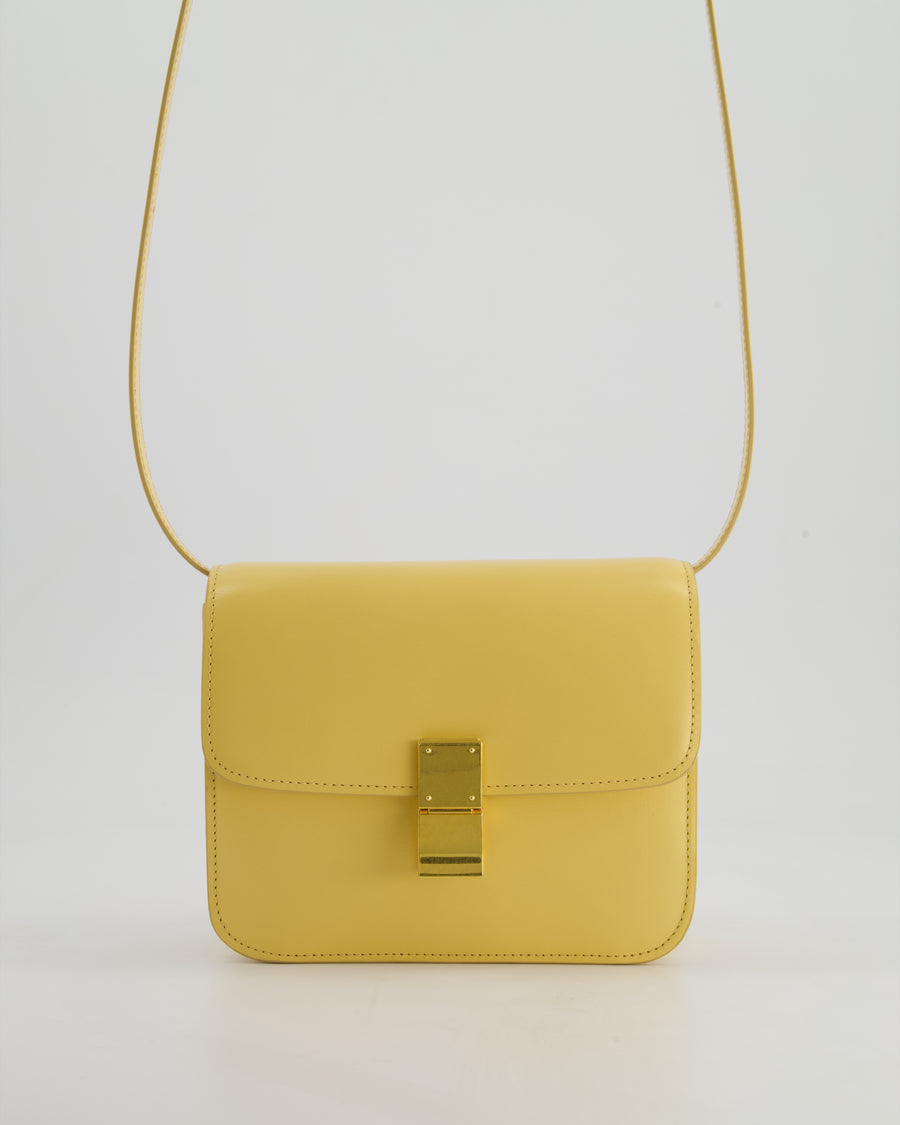 Céline Classic Box Small Bag in Pollen Calfskin with Gold Hardware