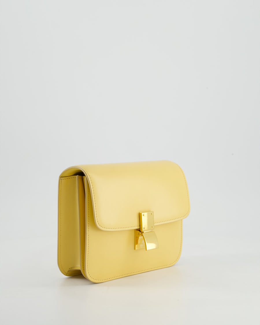 Céline Classic Box Small Bag in Pollen Calfskin with Gold Hardware