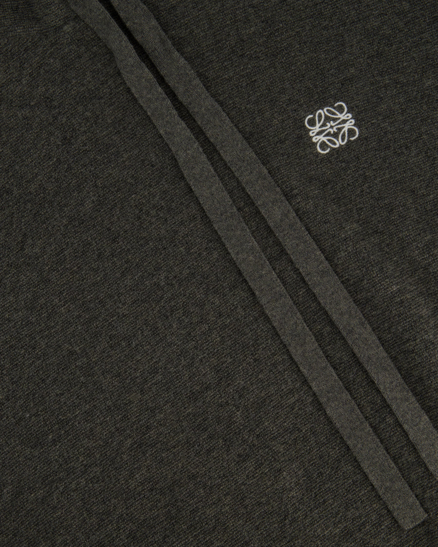 Loewe Grey Menswear Anagram Hoodie with Drawstring Detail Size L (UK 42)
