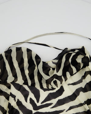 Rat & Boa Black Zebra Print Maxi Dress with Split Detail Size S (UK 8)