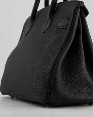 *RARE* Hermès Birkin 30 Retourne Bag in Noir Togo Leather with Gold Hardware