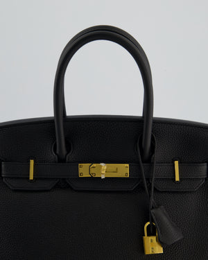 *RARE* Hermès Birkin 30 Retourne Bag in Noir Togo Leather with Gold Hardware