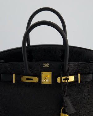 *RARE* Hermès Birkin 30 Retourne Bag in Noir Togo Leather with Gold Hardware