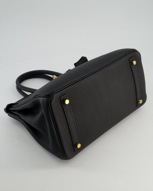 *RARE* Hermès Birkin 30 Retourne Bag in Noir Togo Leather with Gold Hardware