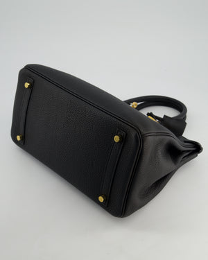 *RARE* Hermès Birkin 30 Retourne Bag in Noir Togo Leather with Gold Hardware