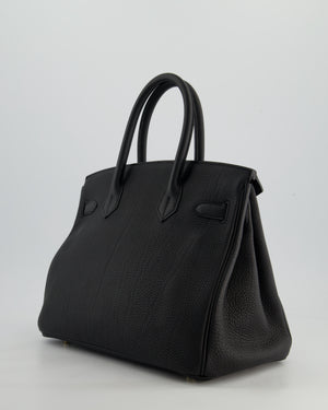 *RARE* Hermès Birkin 30 Retourne Bag in Noir Togo Leather with Gold Hardware