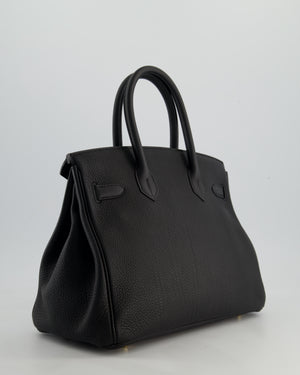 *RARE* Hermès Birkin 30 Retourne Bag in Noir Togo Leather with Gold Hardware
