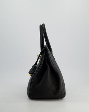 *RARE* Hermès Birkin 30 Retourne Bag in Noir Togo Leather with Gold Hardware