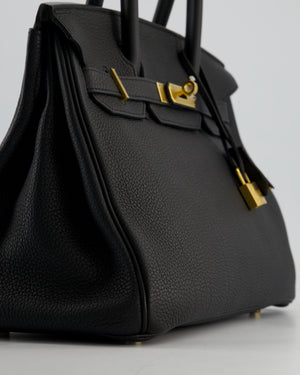 *RARE* Hermès Birkin 30 Retourne Bag in Noir Togo Leather with Gold Hardware