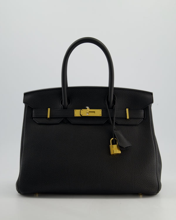 *RARE* Hermès Birkin 30 Retourne Bag in Noir Togo Leather with Gold Hardware