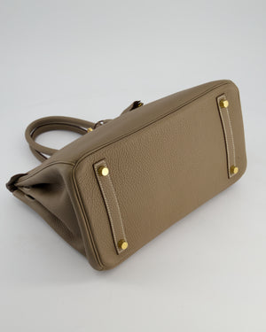 *RARE* Hermès Birkin 30 Retourne Bag in Etoupe Togo Leather with Gold Hardware