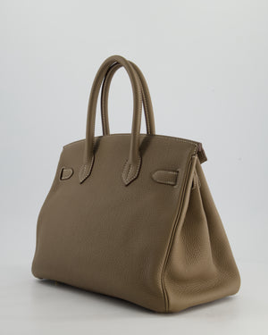 *RARE* Hermès Birkin 30 Retourne Bag in Etoupe Togo Leather with Gold Hardware
