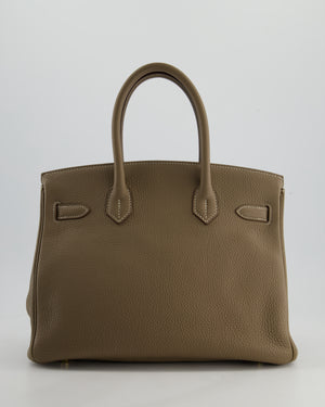*RARE* Hermès Birkin 30 Retourne Bag in Etoupe Togo Leather with Gold Hardware
