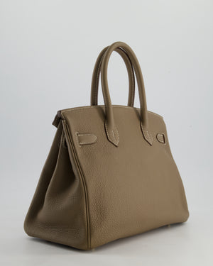 *RARE* Hermès Birkin 30 Retourne Bag in Etoupe Togo Leather with Gold Hardware